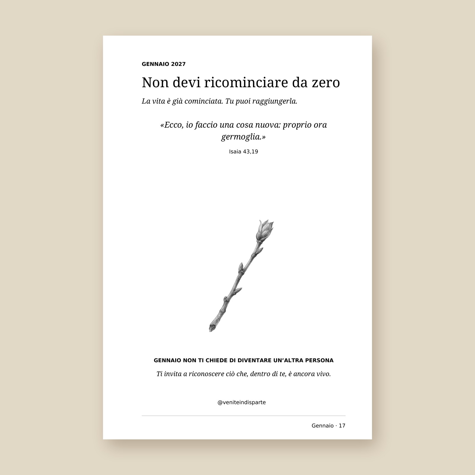 Apertura del mese di gennaio: Non devi ricominciare da zero